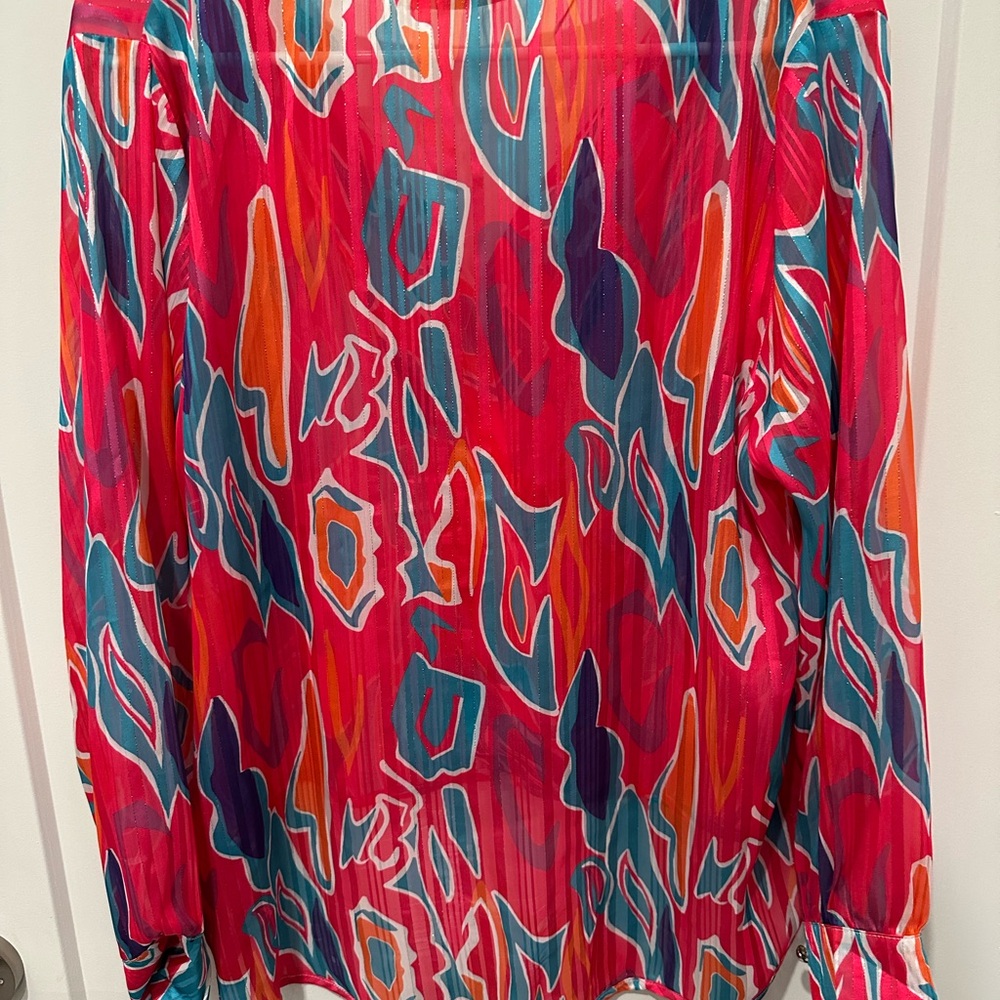 Colorful Sheer Blouse - Picture 2 of 2